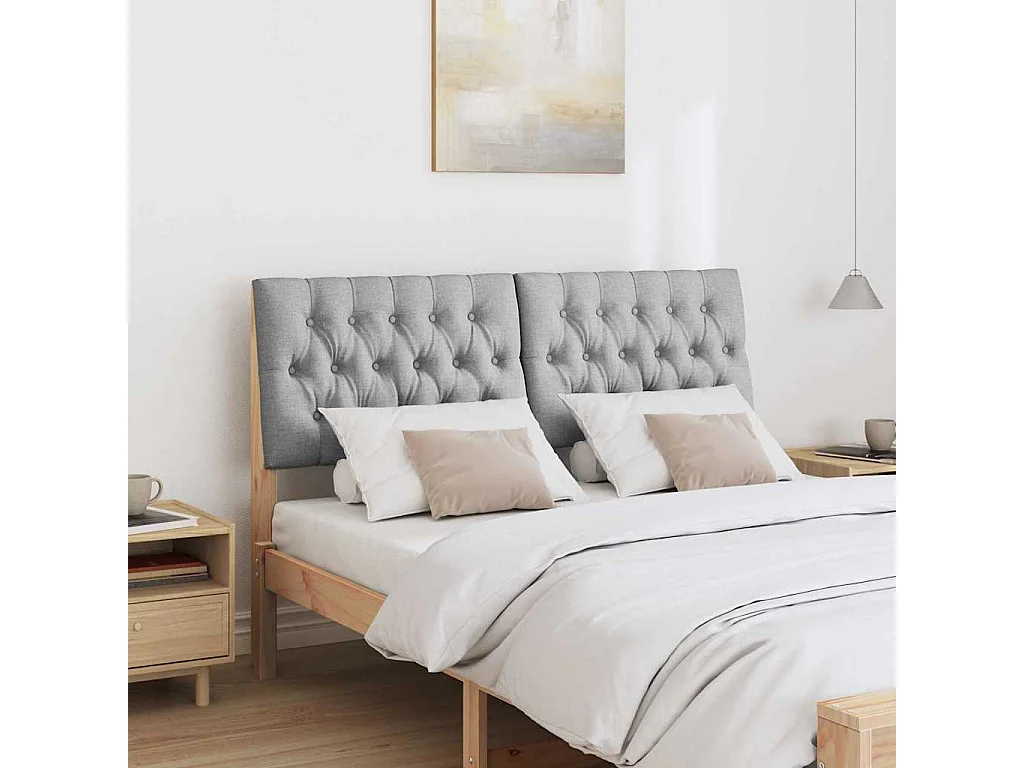 Tête de lit capitonnée Gris clair 160 cm Pin massif