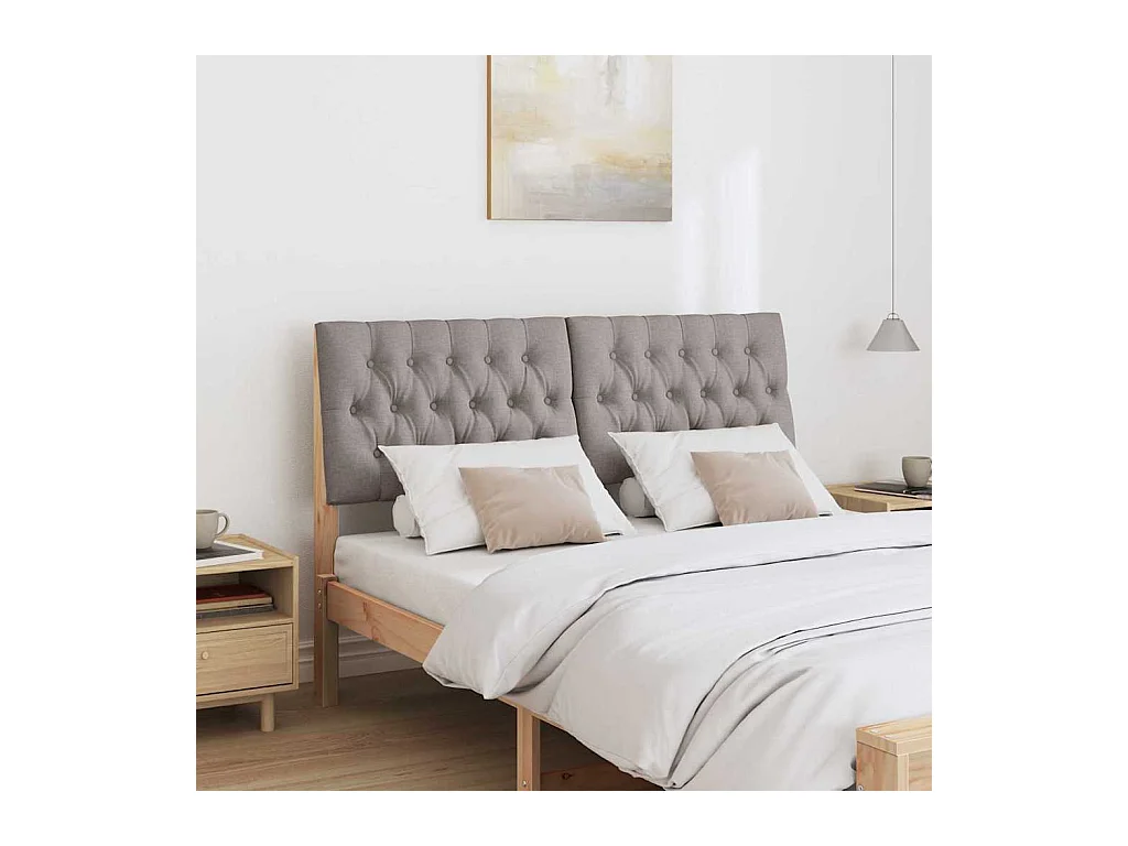 Cabeceira estofada Cinzento-acastanhado 135 cm