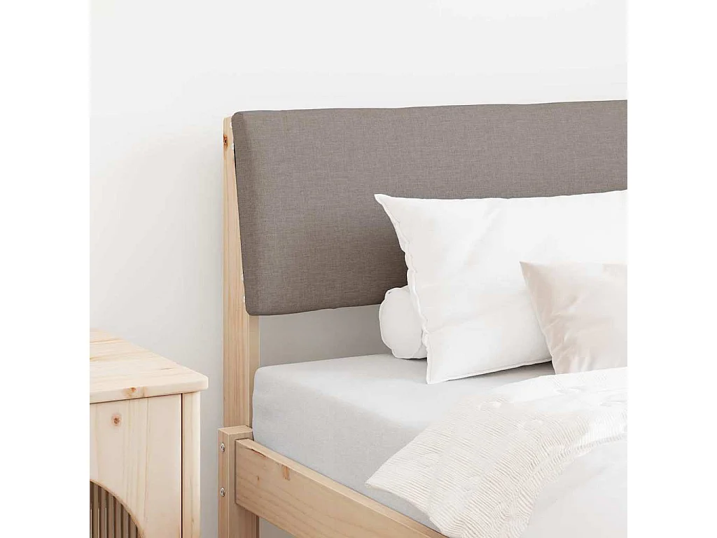 Gestoffeerd hoofdbord Taupe 90 cm Massief grenenhout