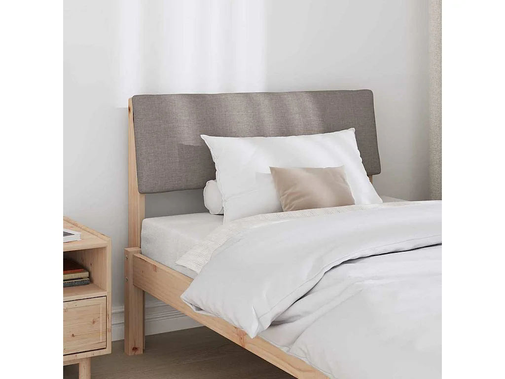 Gestoffeerd hoofdbord Taupe 90 cm Massief grenenhout