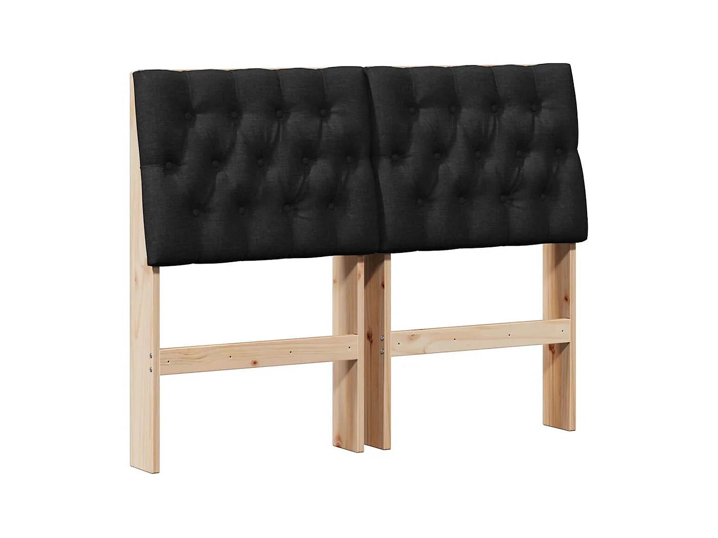 Tête de lit capitonnée Noir 120 cm Pin massif