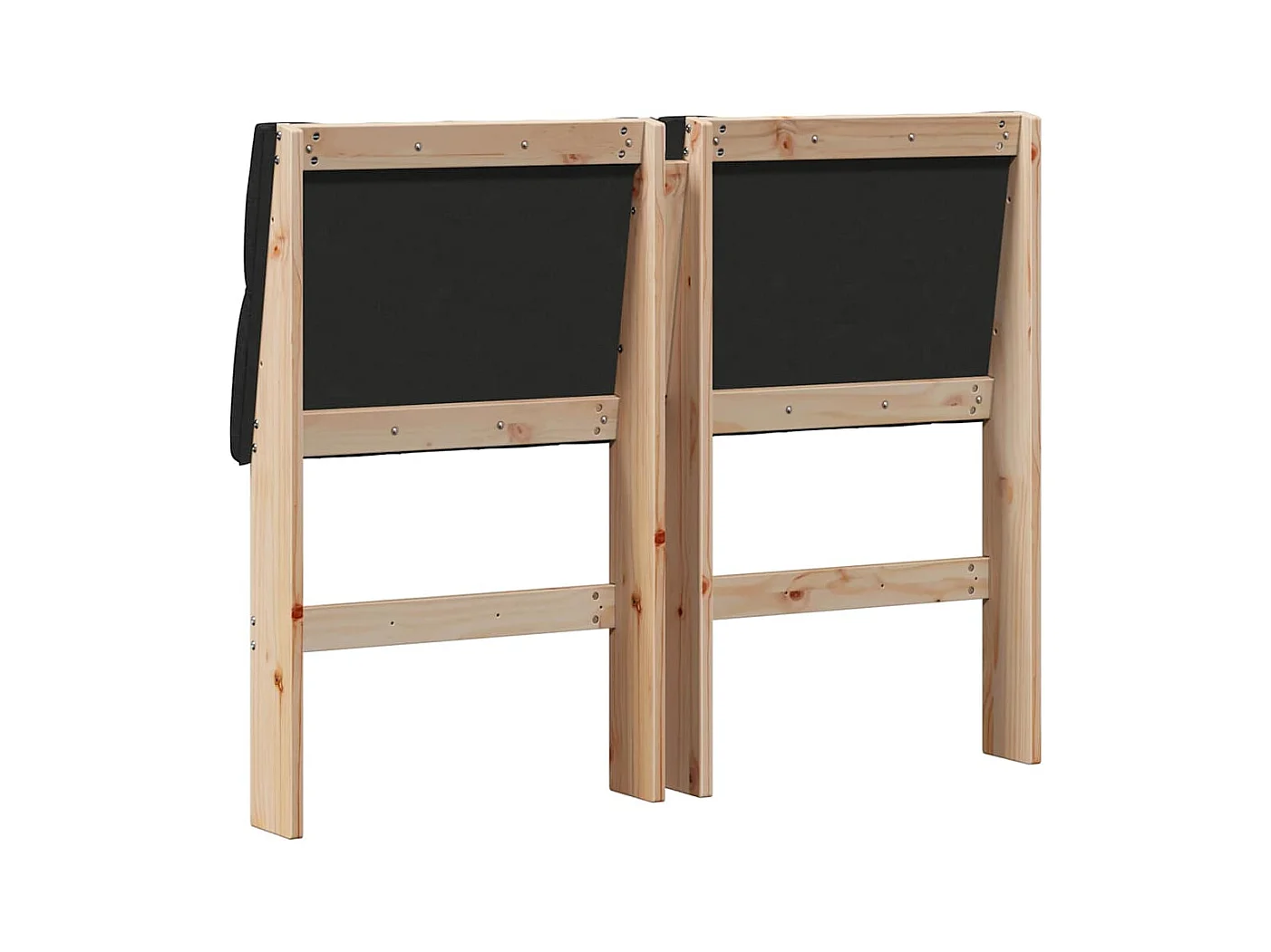 Tête de lit capitonnée Noir 120 cm Pin massif