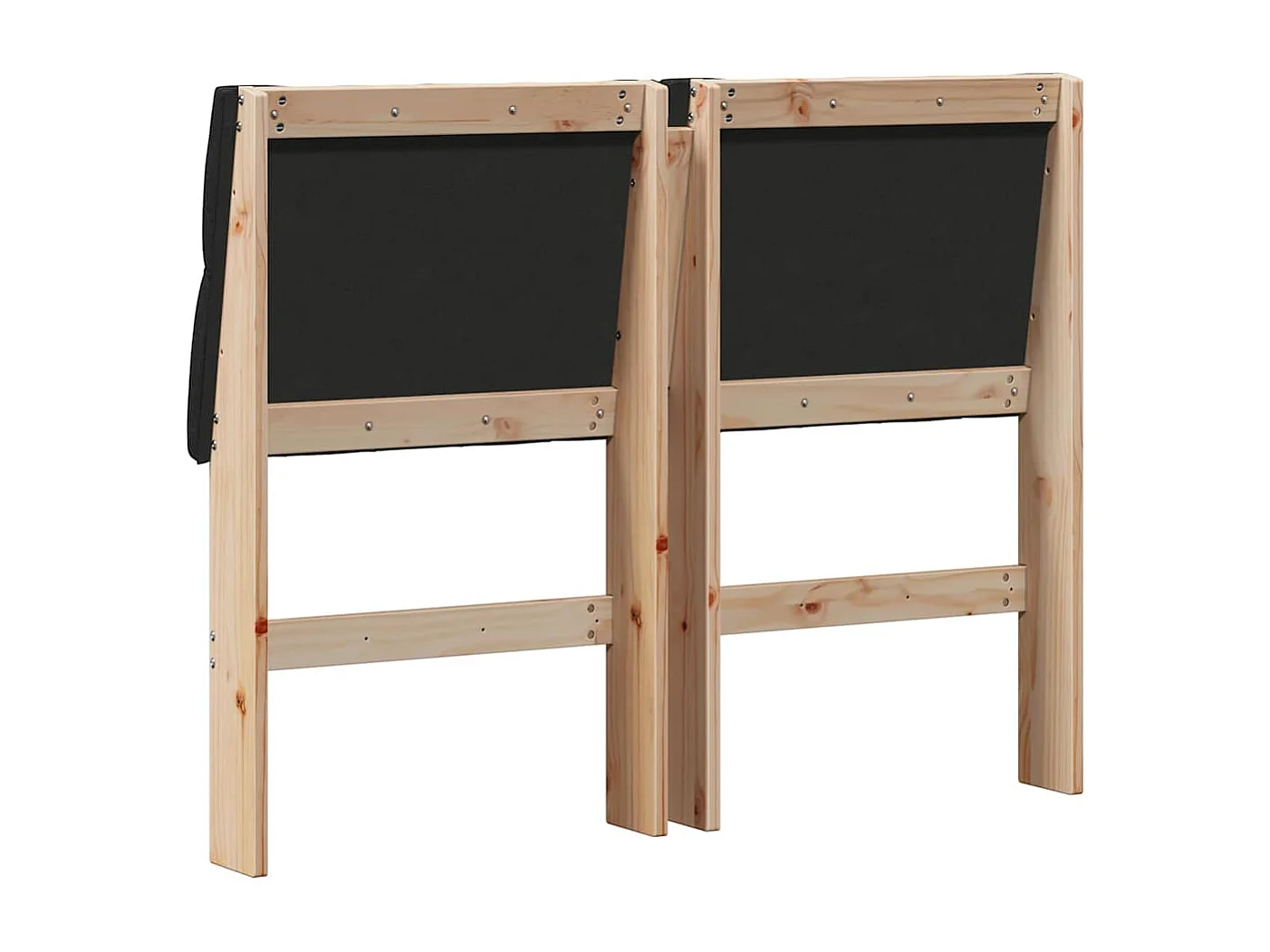 Tête de lit capitonnée Noir 120 cm Pin massif