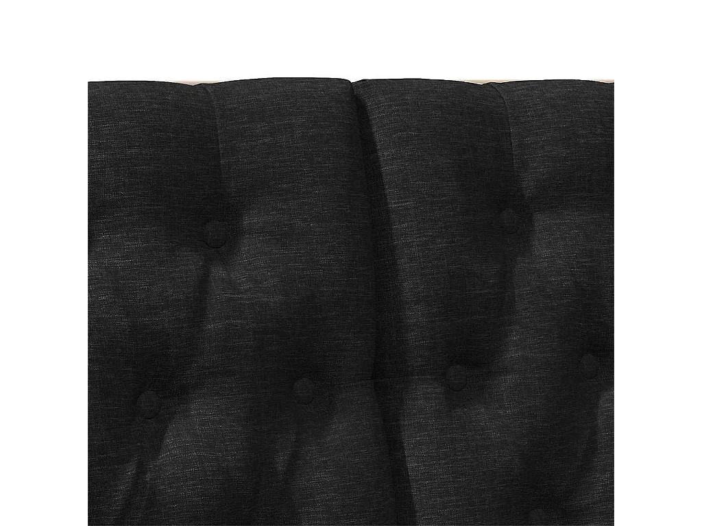 Tête de lit capitonnée Noir 120 cm Pin massif