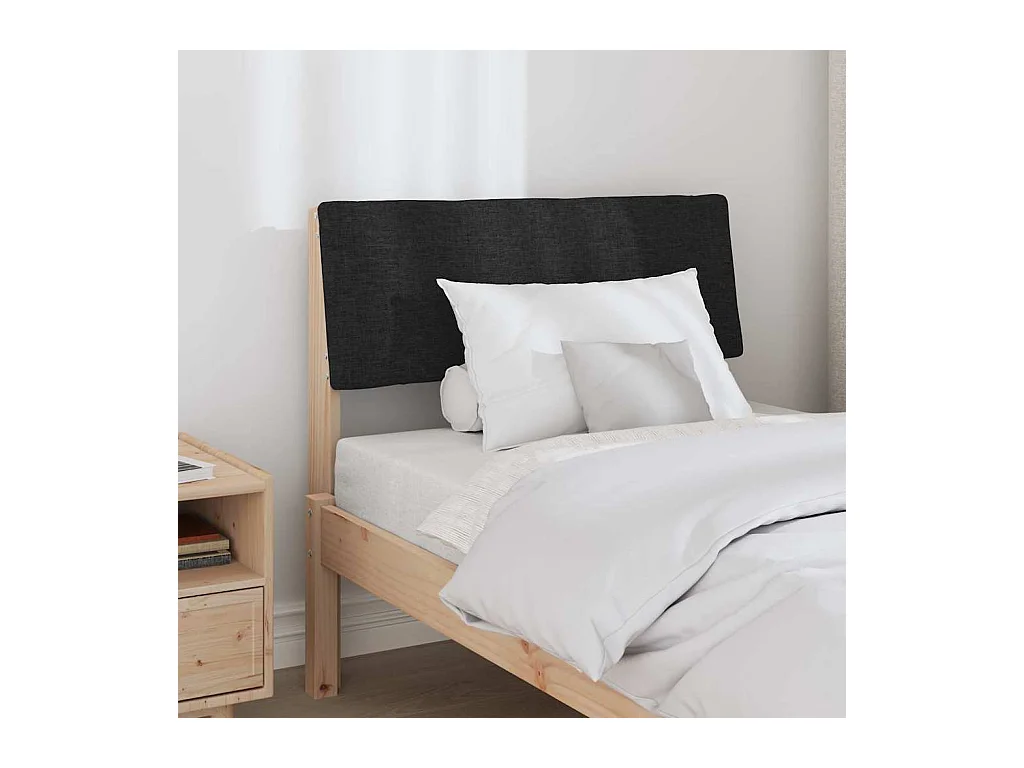 Tête de lit capitonnée Noir 80 cm Pin massif