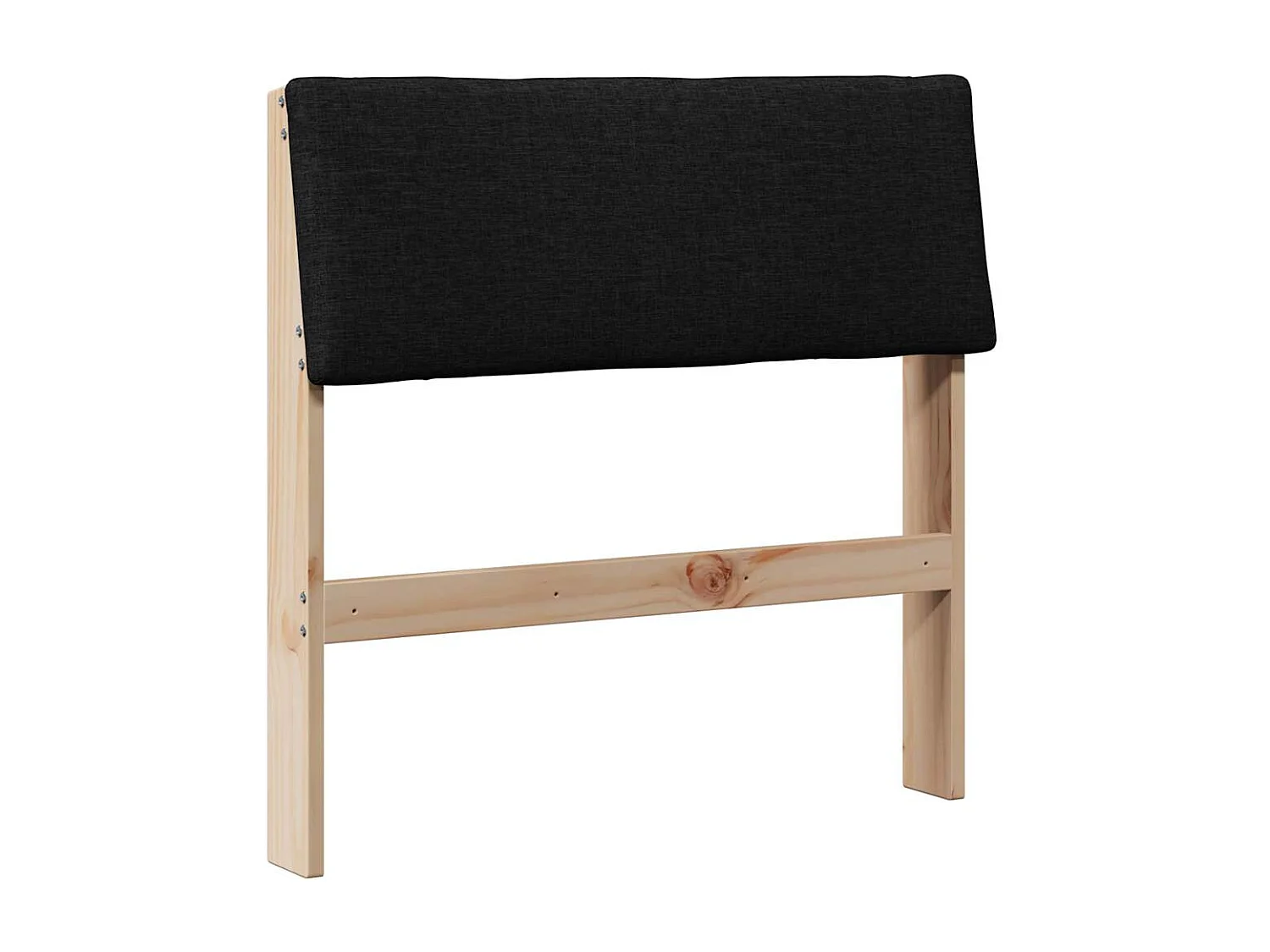 Tête de lit capitonnée Noir 80 cm Pin massif