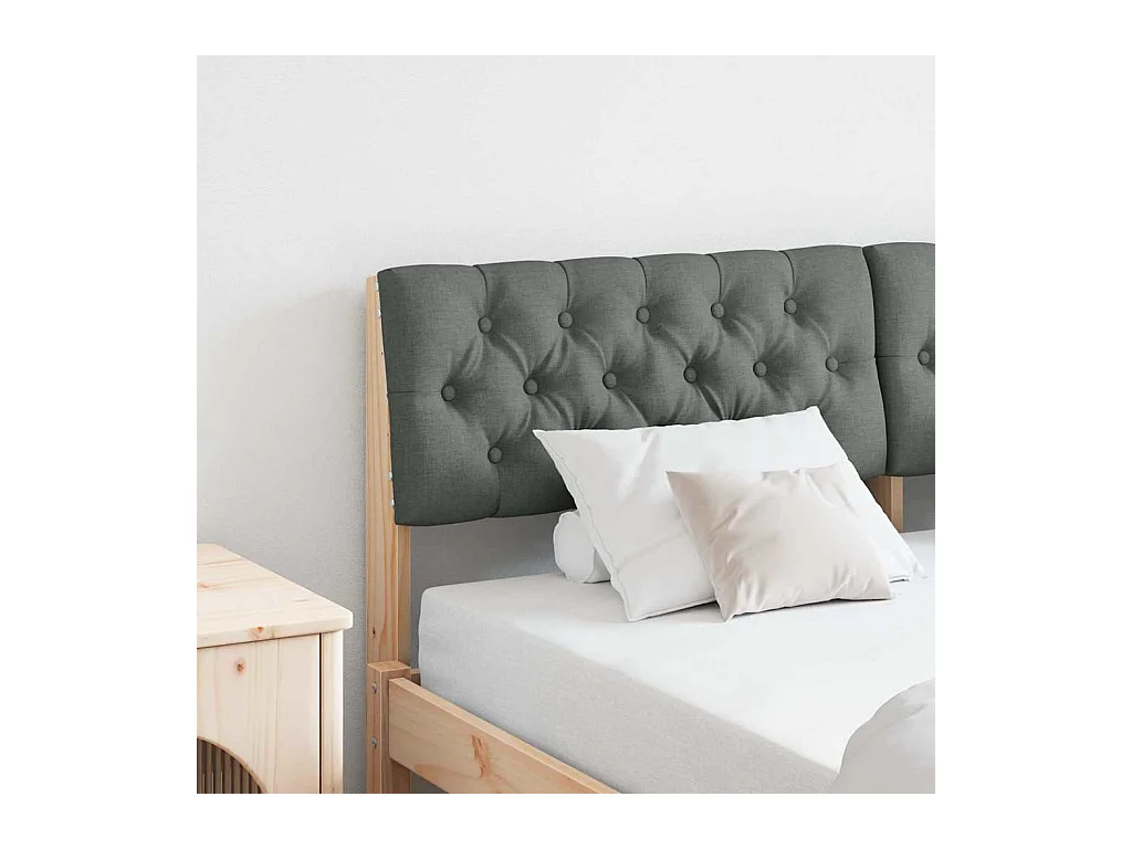 Cabeceira estofada Cinza Escuro 140 cm