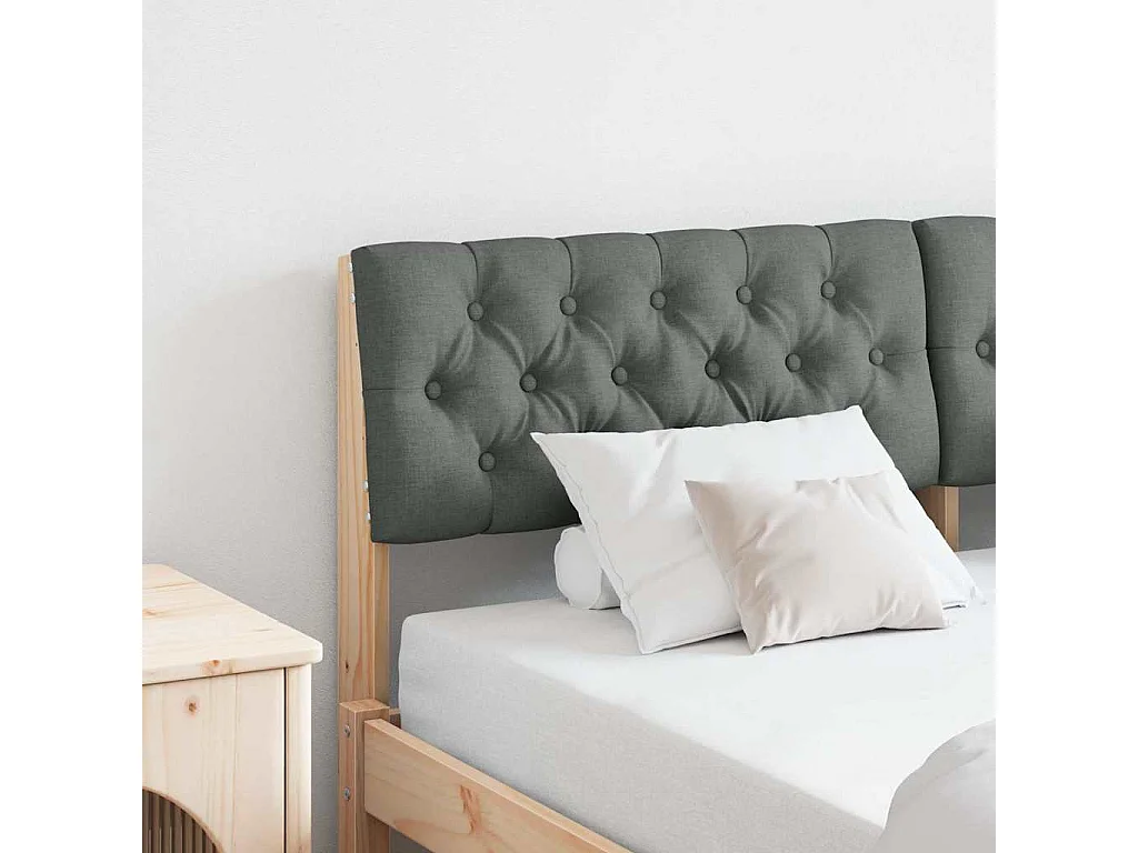 Cabeceira estofada Cinza Escuro 140 cm