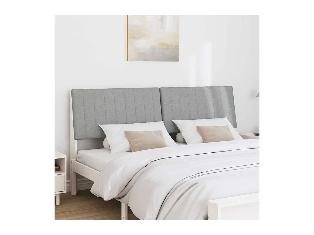 Tête de lit capitonnée Gris clair 180 cm Pin massif