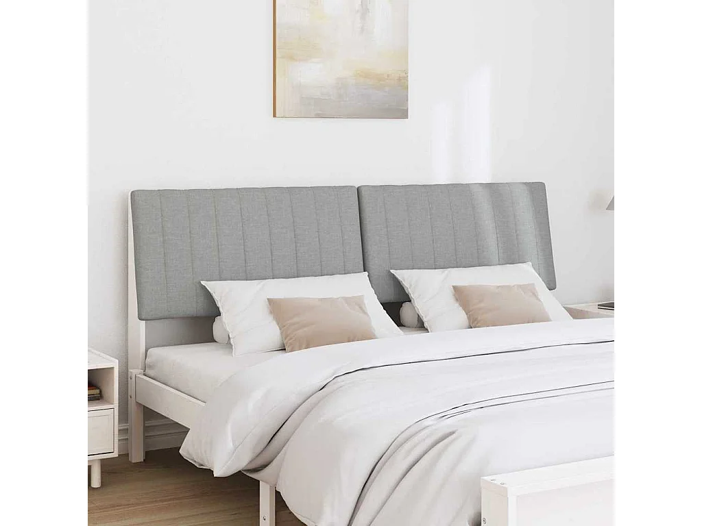 Tête de lit capitonnée Gris clair 180 cm Pin massif