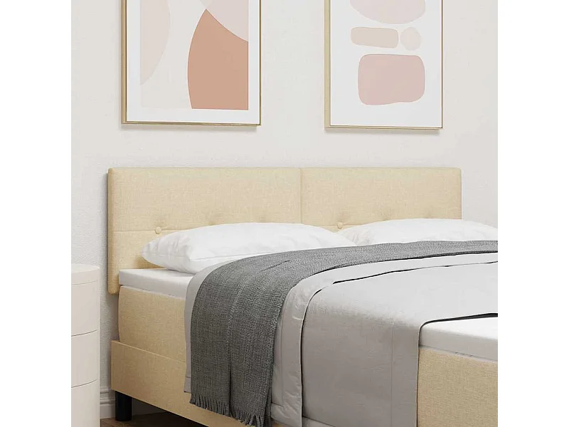 Tête de Lit LED avec des lumières à LED Crème 160 cm tissu