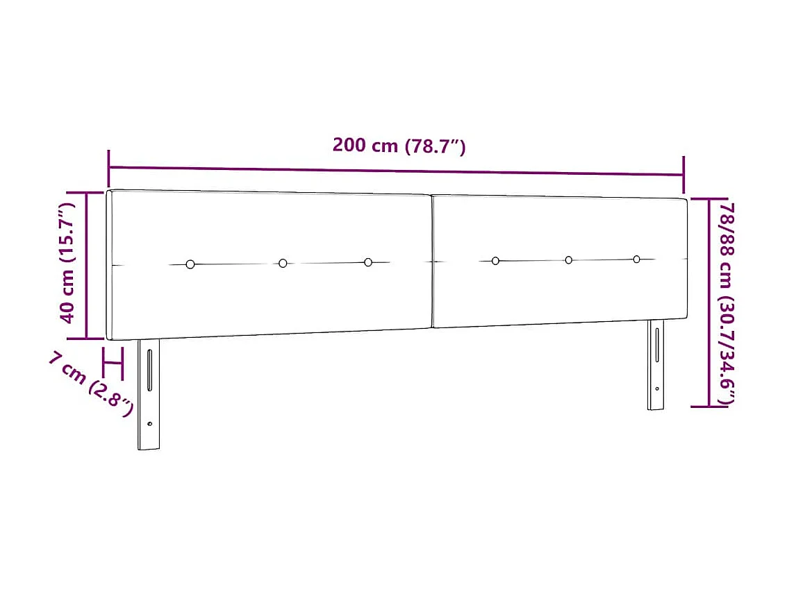 Tête de lit avec tête de lit Bleu 200 cm tissu