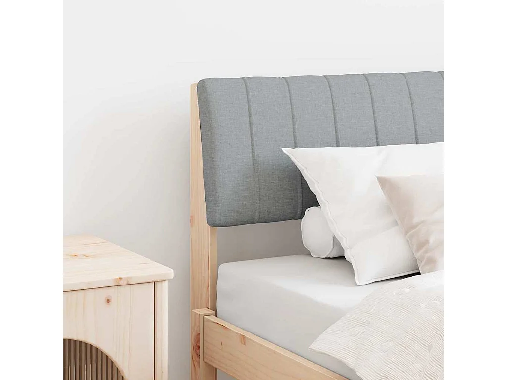 Cabecero tapizado Gris Claro 80 cm Madera de pino macizo