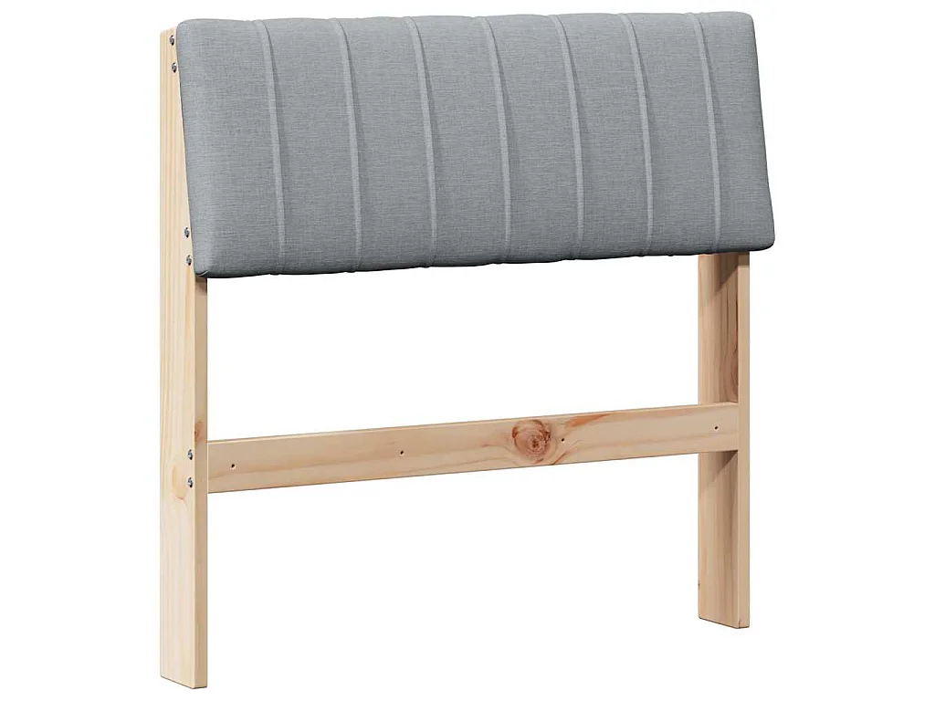 Cabecero tapizado Gris Claro 80 cm Madera de pino macizo