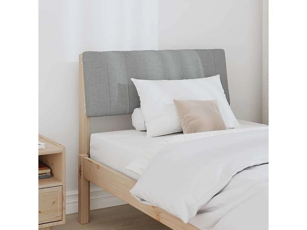 Cabecero tapizado Gris Claro 80 cm Madera de pino macizo