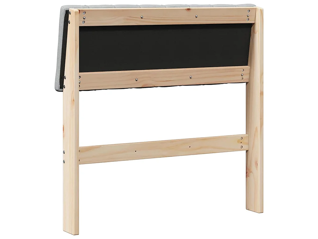Cabecero tapizado Gris Claro 80 cm Madera de pino macizo