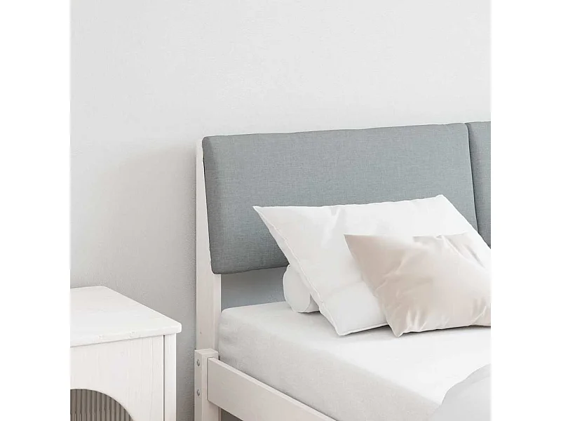 Tête de lit capitonnée Gris clair 135 cm Pin massif