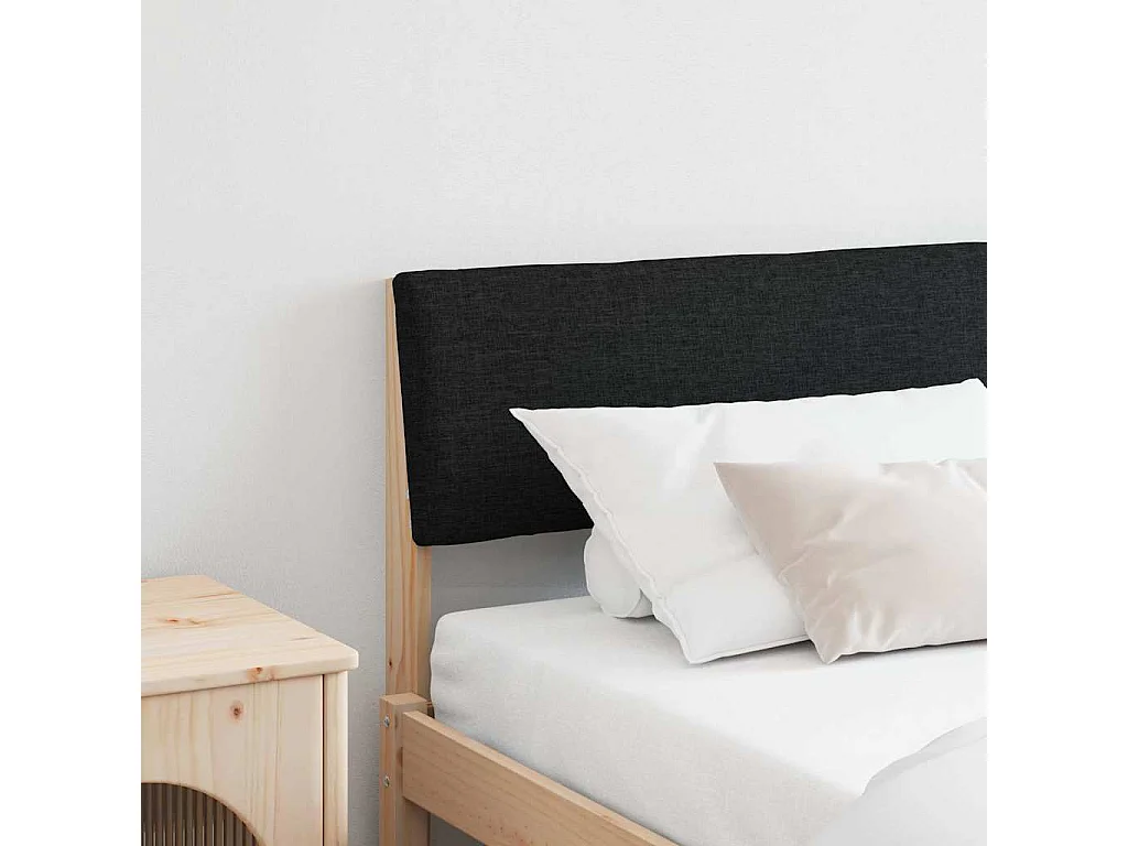 Gestoffeerd hoofdbord Zwart 200 cm Massief grenenhout