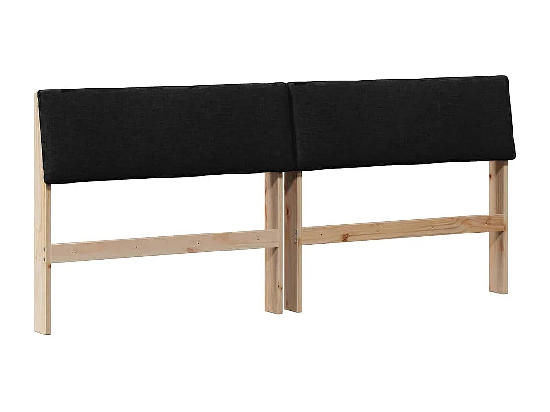 Gestoffeerd hoofdbord Zwart 200 cm Massief grenenhout