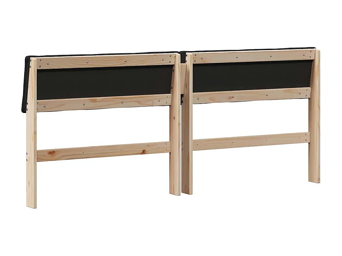 Gestoffeerd hoofdbord Zwart 200 cm Massief grenenhout