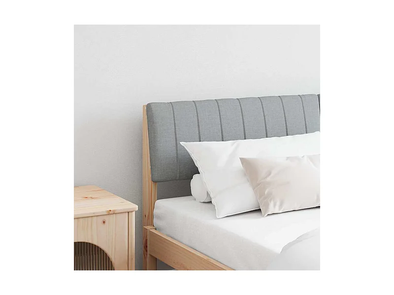 Tête de lit capitonnée Gris clair 150 cm Pin massif