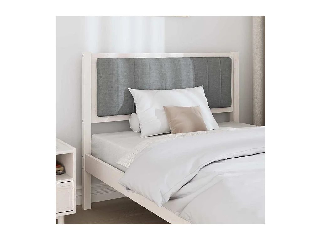 Cabecero tapizado 100 cm Madera de Pino Sólido y Tela