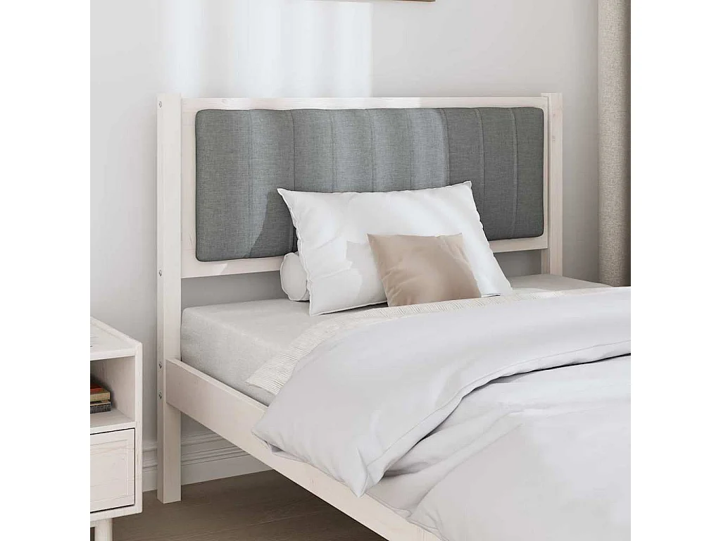 Cabeceira estofada com cabeceira Branco 100 cm