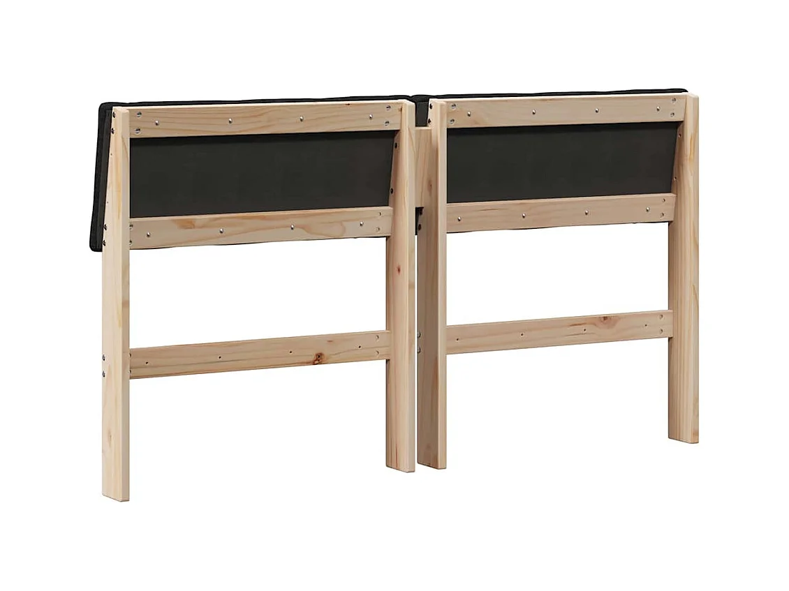 Tête de lit capitonnée Noir 150 cm Pin massif