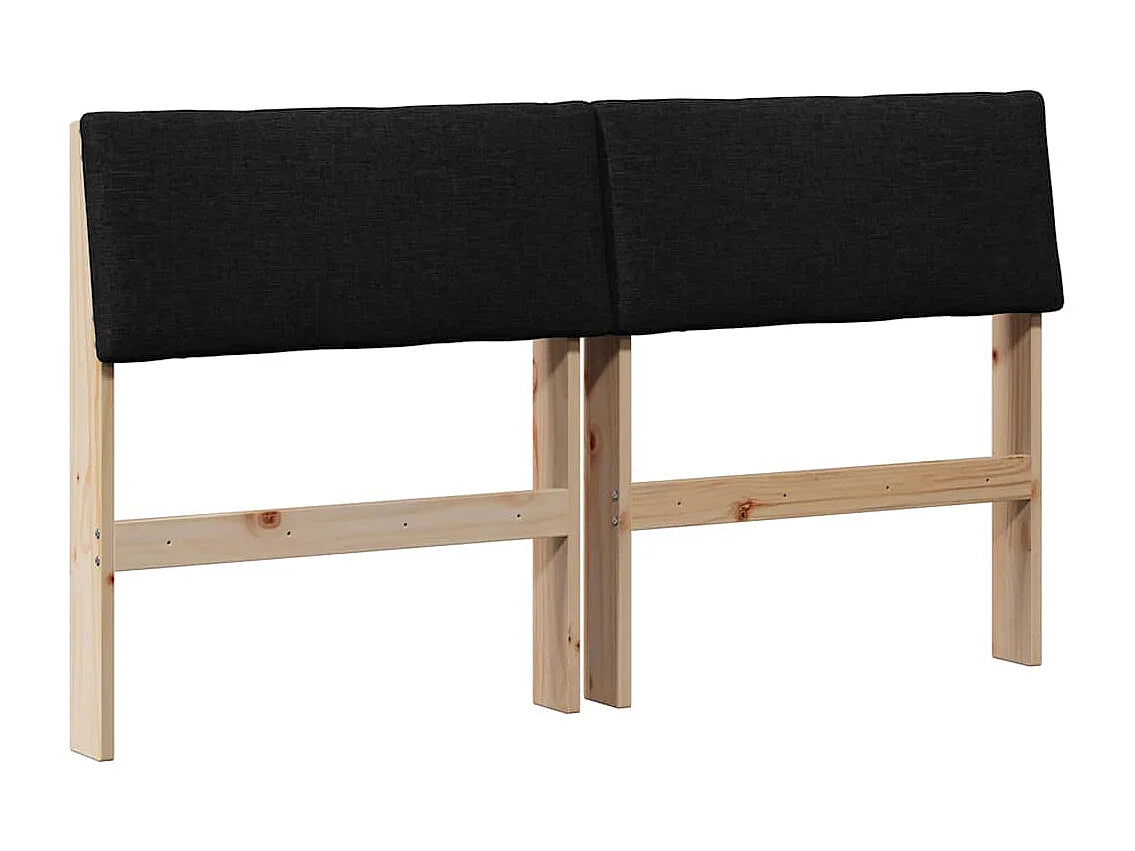 Tête de lit capitonnée Noir 150 cm Pin massif