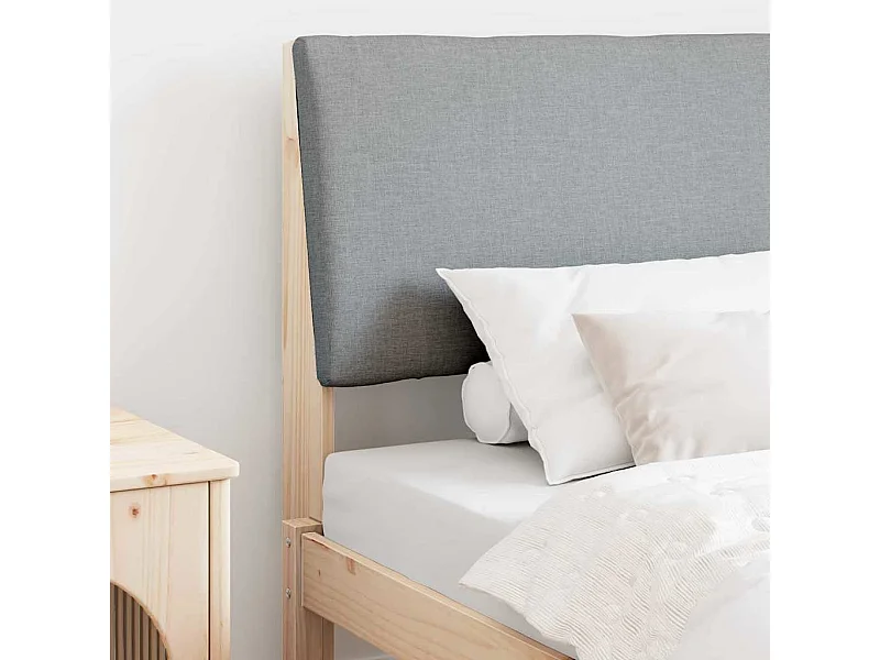 Tête de lit capitonnée Gris clair 90 cm Pin massif
