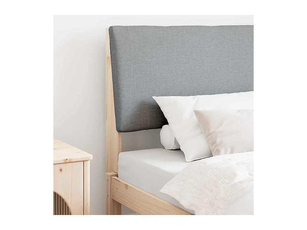 Tête de lit capitonnée Gris clair 90 cm Pin massif