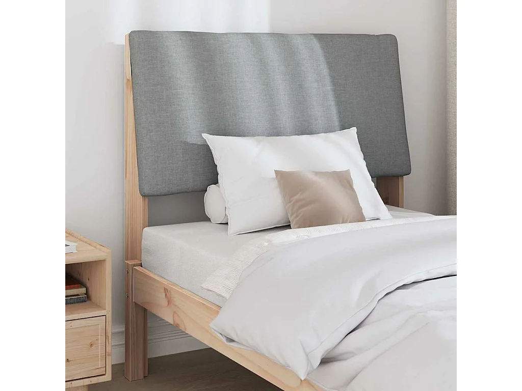 Cabeceira estofada Cinzento-claro 90 cm