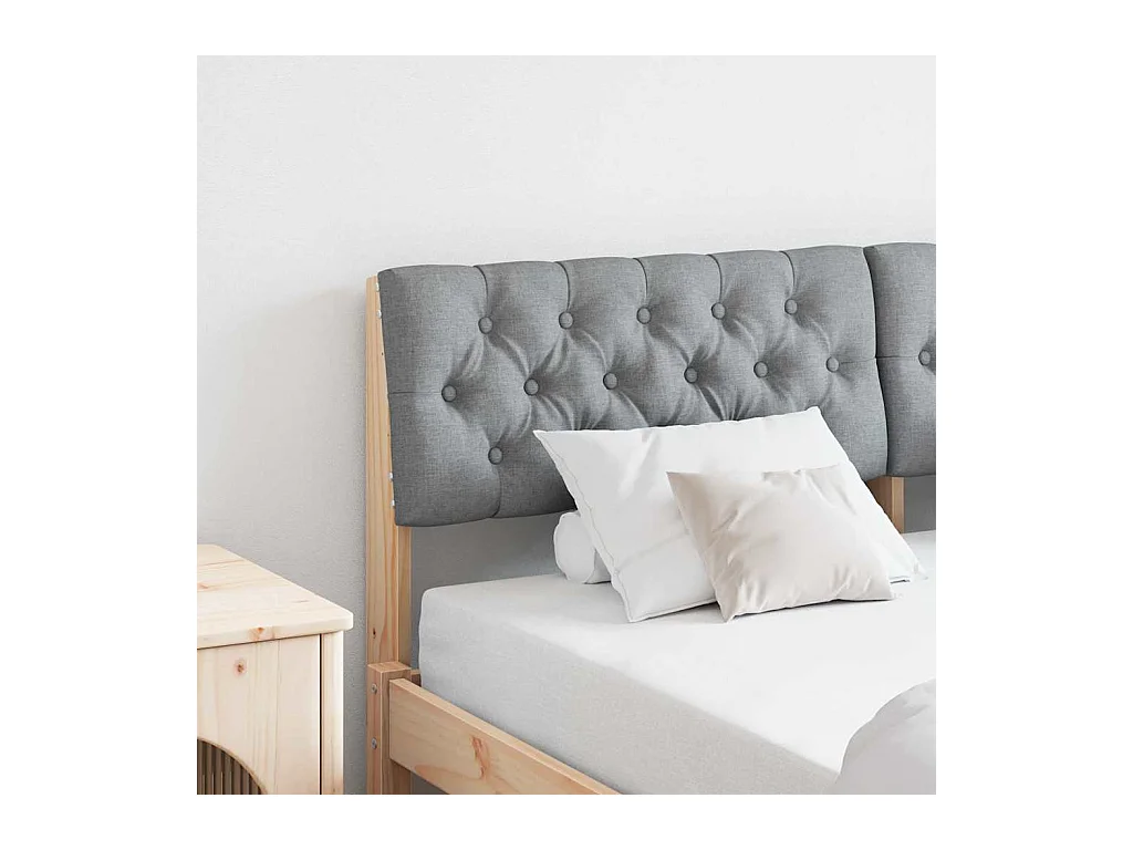 Cabecero tapizado Gris Claro 160 cm Madera de pino macizo