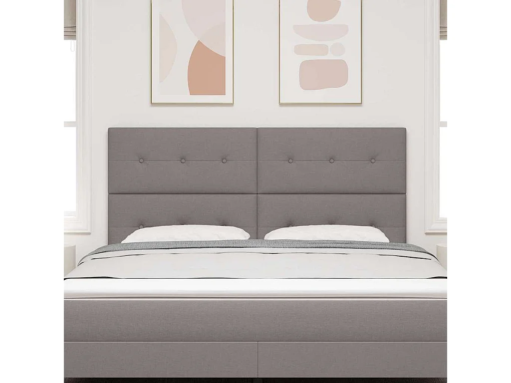 Tête de Lit LED avec des lumières à LED Taupe 180 cm tissu