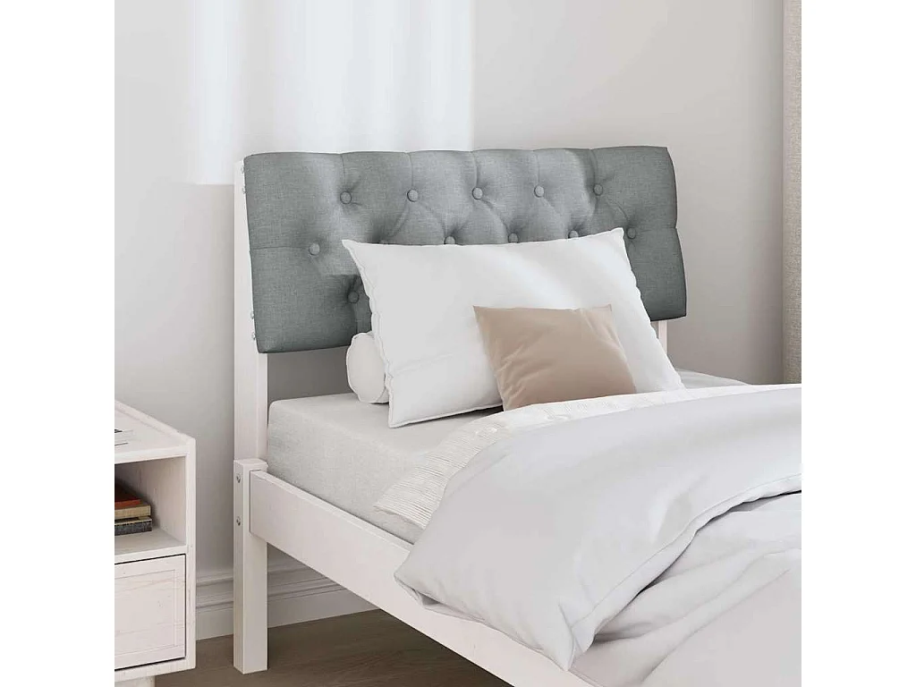 Cabeceira estofada Cinzento-claro 75 cm