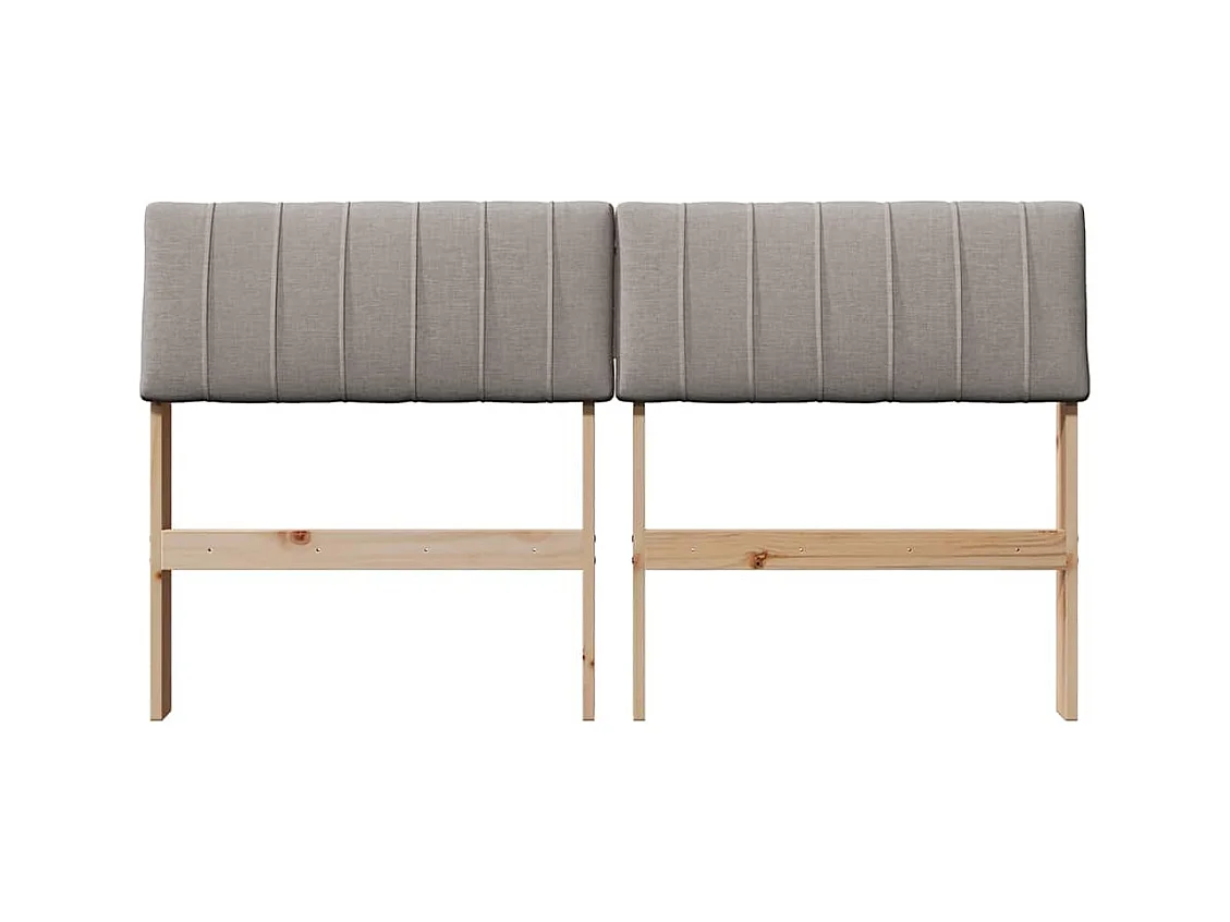 Tête de lit capitonnée Taupe 140 cm Pin massif