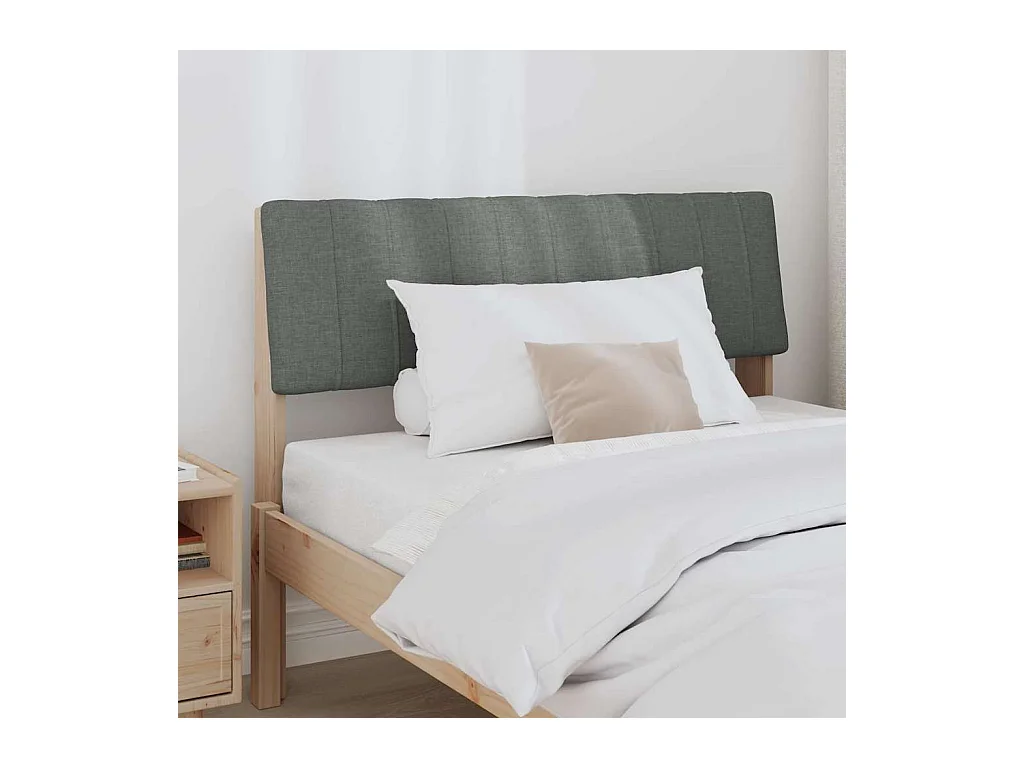 Cabecero tapizado Gris oscuro 100 cm Madera de pino macizo