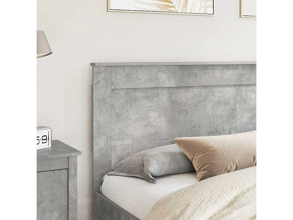 Cabeceira com cabeceira Cinzento 200 cm Madeira processada