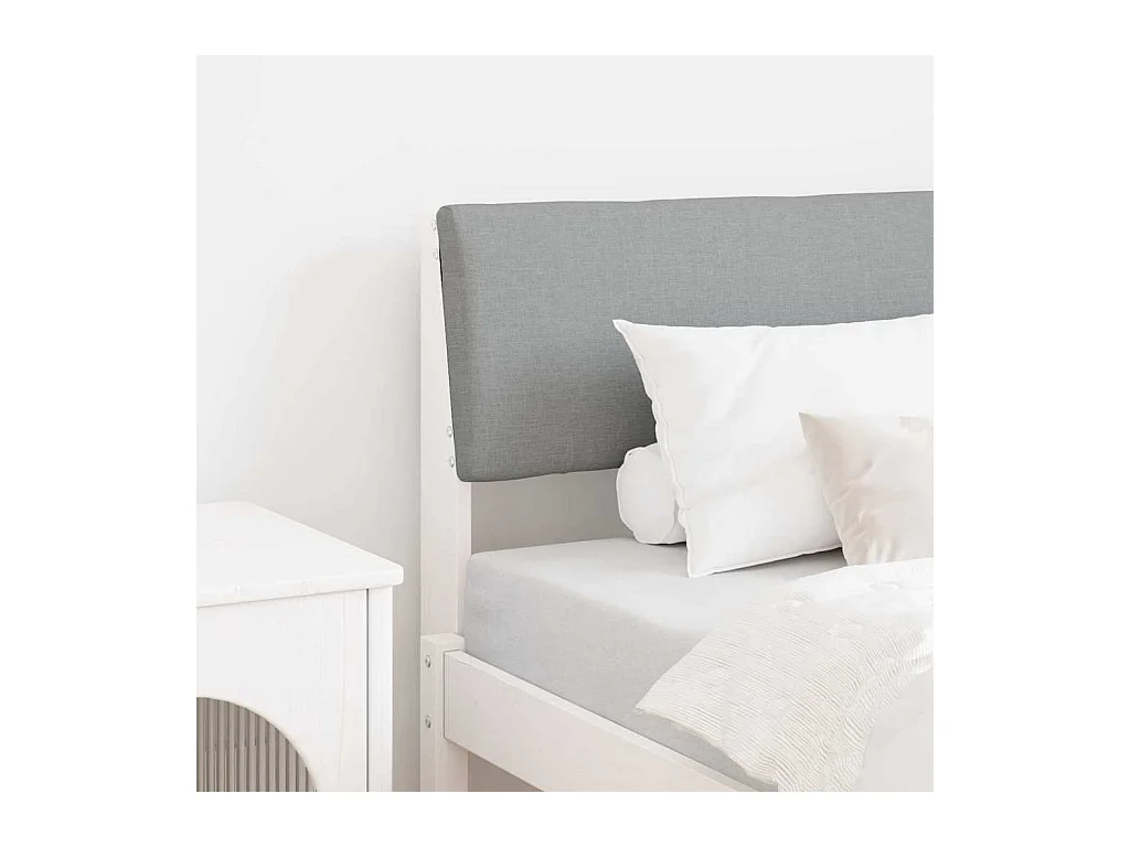Tête de lit capitonnée Gris clair 75 cm Pin massif