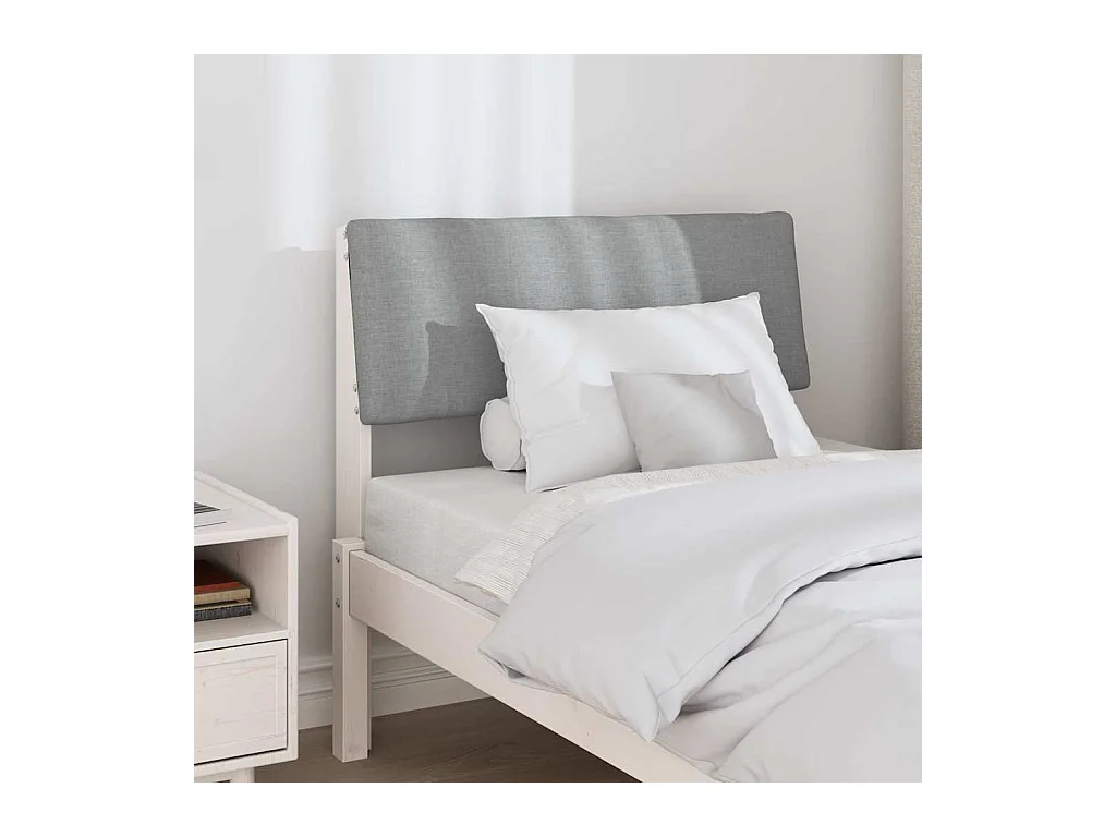 Tête de lit capitonnée Gris clair 75 cm Pin massif