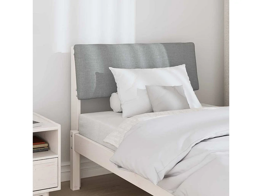 Tête de lit capitonnée Gris clair 75 cm Pin massif