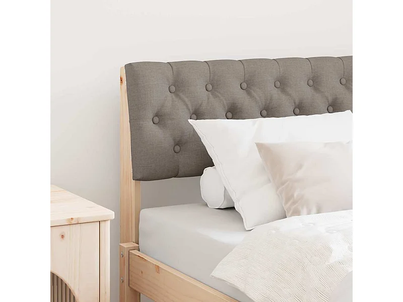 Tête de lit capitonnée Taupe 90 cm Pin massif