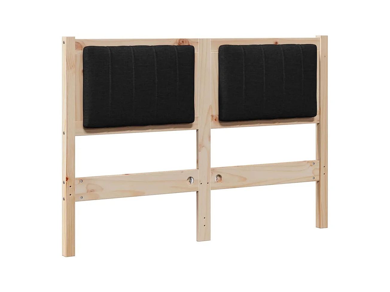 Cabecero tapizado Marrón 120 cm Madera de Pino Sólido y Tela