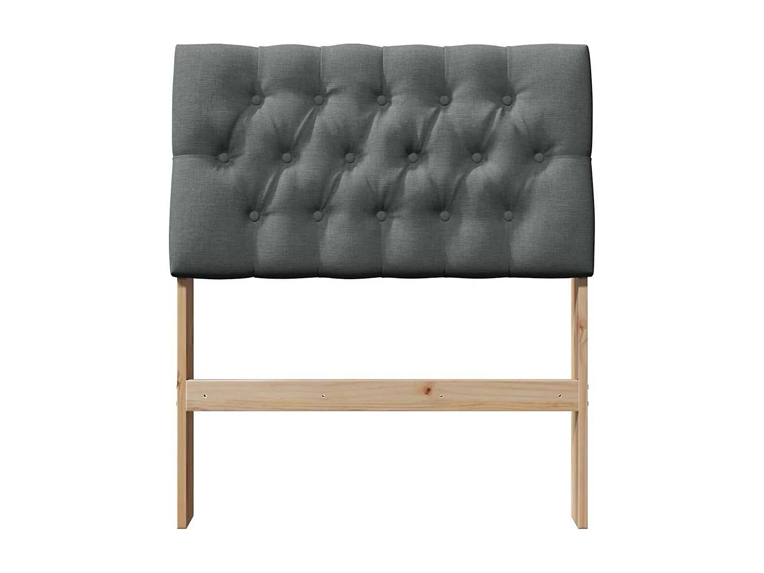 Tête de lit capitonnée Gris foncé 75 cm Pin massif