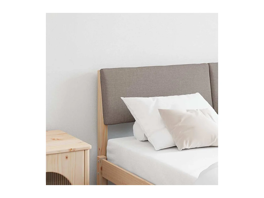 Tête de lit capitonnée Taupe 160 cm Pin massif