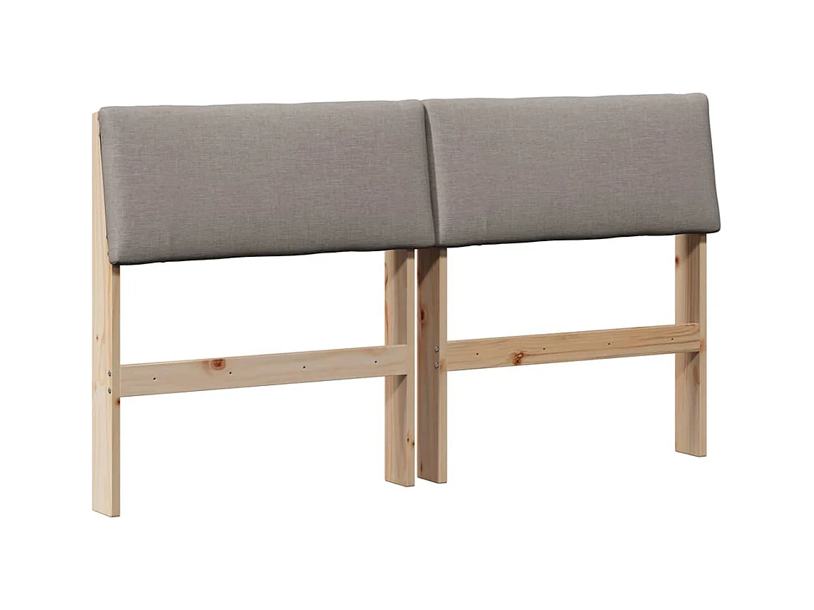 Tête de lit capitonnée Taupe 160 cm Pin massif