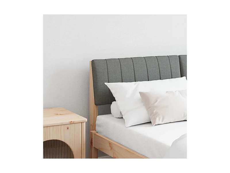 Tête de lit capitonnée Gris foncé 140 cm Pin massif