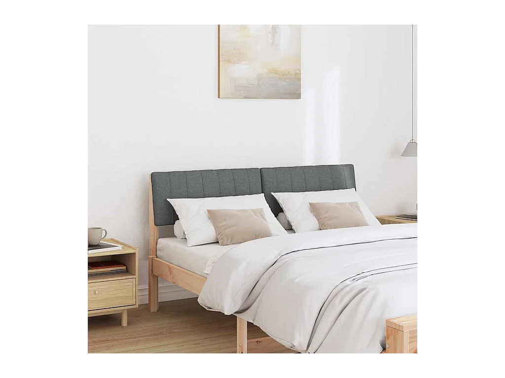 Tête de lit capitonnée Gris foncé 140 cm Pin massif