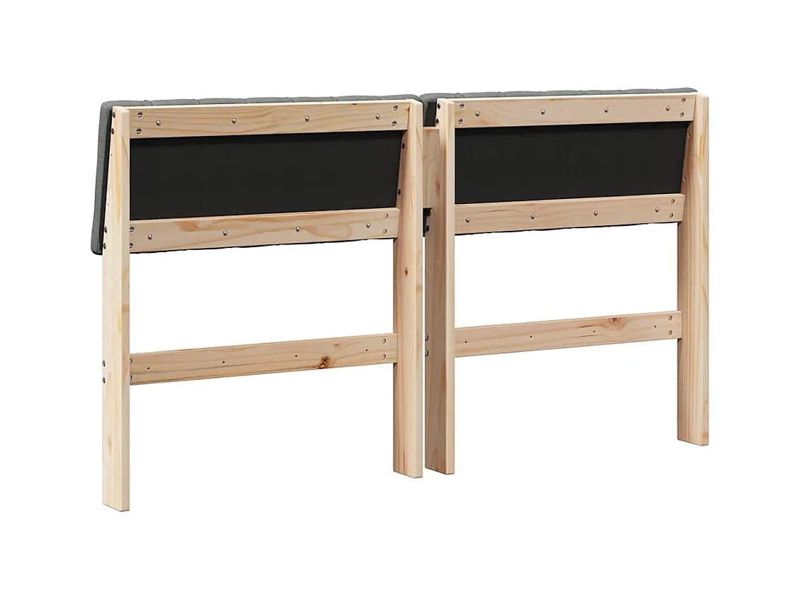 Tête de lit capitonnée Gris foncé 140 cm Pin massif