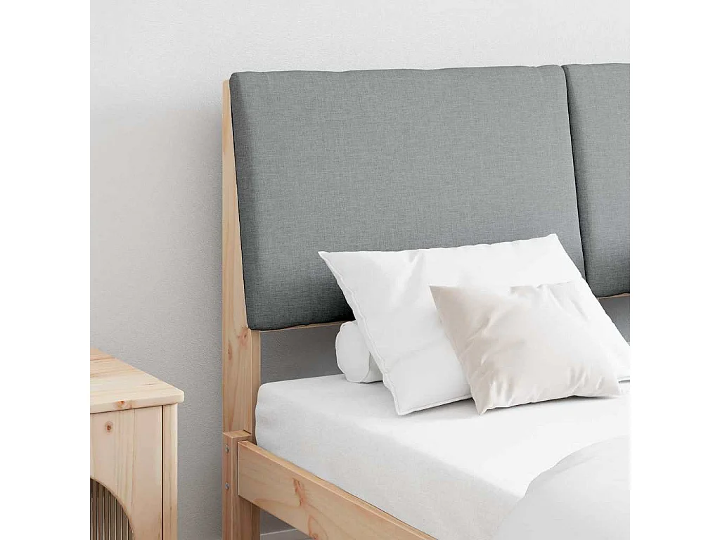 Cabecero tapizado Gris Claro 160 cm Madera de pino macizo